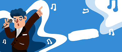 蓝色唱歌比赛公众号首图背景