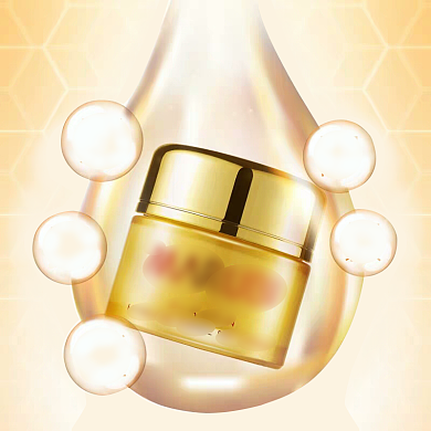 护肤品气泡金色创意主图直通车背景