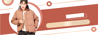 女款冬季棉服淘宝banner背景