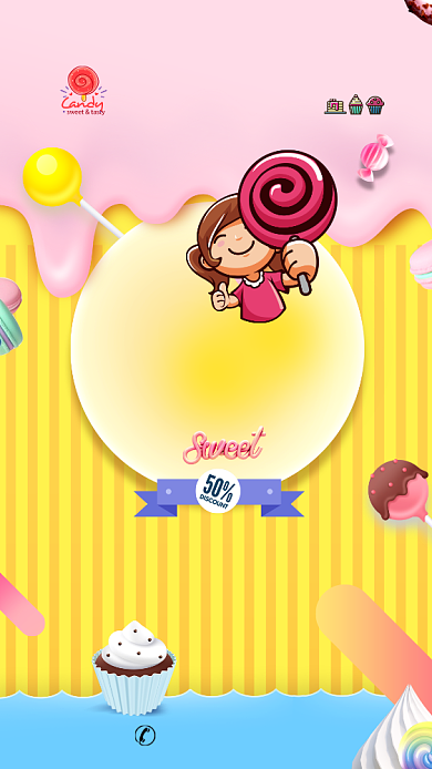 美味冰淇淋手机宣传海报背景