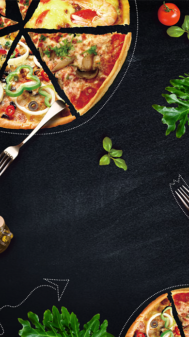 美味披萨手机海报健康美味的披萨背景