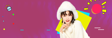 紫色调女装双十二促销banner背景