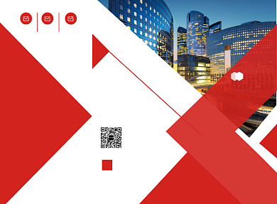 红色大气简约企业宣传三折页模板背景