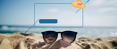 夏季阳光沙滩你好八月首图背景