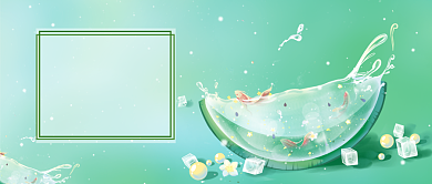 绿色夏至新媒体配图背景