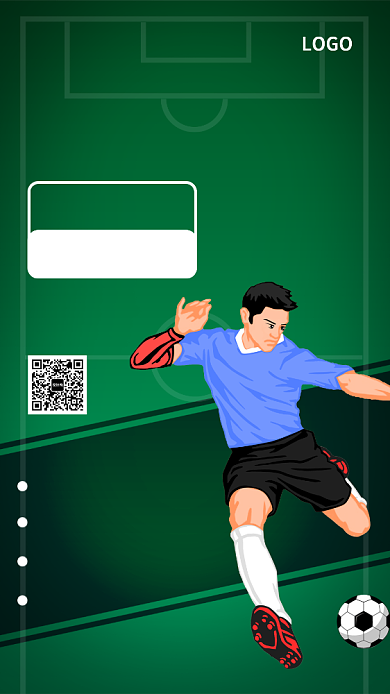 绿色扁平简约足球培训手机海报背景