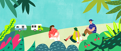 青春活力青年节漫画公众号首图背景