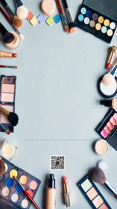 摄影风夏日美妆促销海报背景