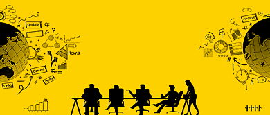 卡通手绘招聘手机首图背景