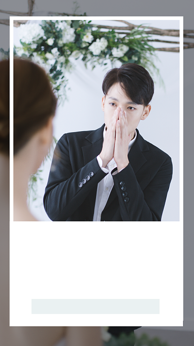 清新简约婚纱摄影宣传海报模板背景