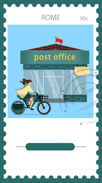 绿色清新世界邮政日宣传手机海报背景