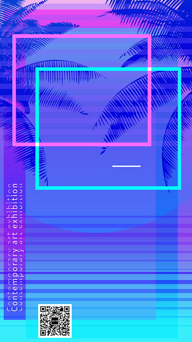当代艺术展手机海报背景