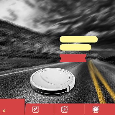 创意黑白扫地机器人主图直通车背景