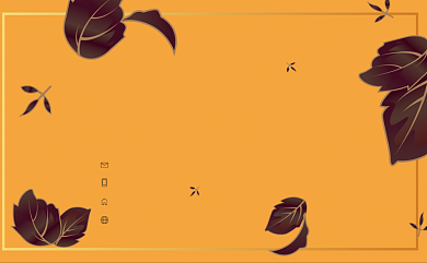 黄色落叶简约设计感印刷名片背景