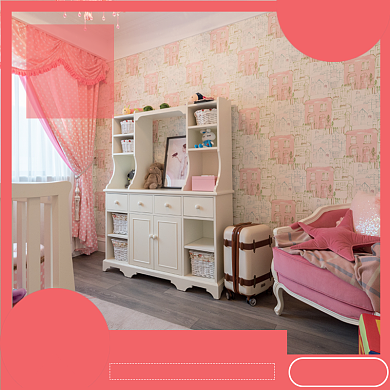 淡粉色卡通风书柜促销直通车背景