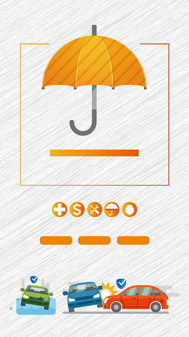 创意卡通汽车理赔海报背景