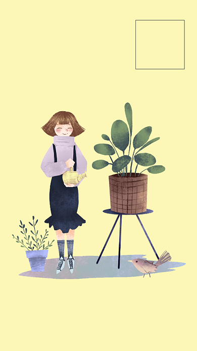 清新文化主题手机海报背景