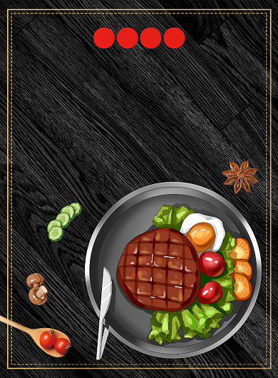 牛排美食特惠促销宣传广告印刷海报背景