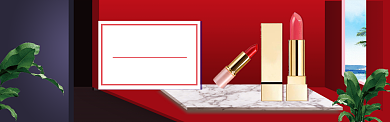 黑红色时尚彩妆天猫开门红手机海报背景