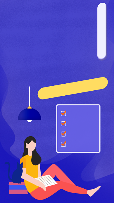 暑假培训班学习课程备考手机海报背景