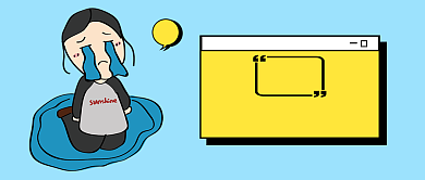 浅蓝色手绘女孩跪下哭泣元旦放假通知微信公众号素材图片背景