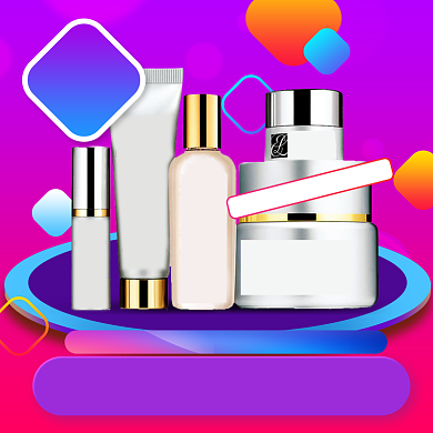紫色清新化妆品双十二优惠直通车背景