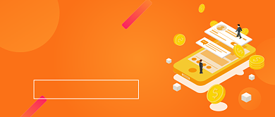 橙色扁平化金融科技首图背景