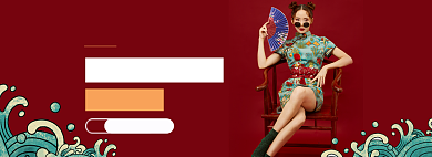 红色质感服装促销banner背景