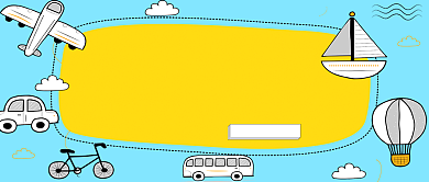 卡通旅行攻略手机首图背景