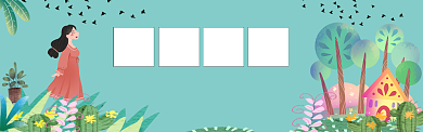 小清新插画风情感营销banner背景