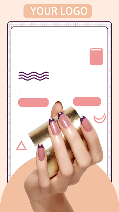 时尚美甲法式猫眼手机海报背景