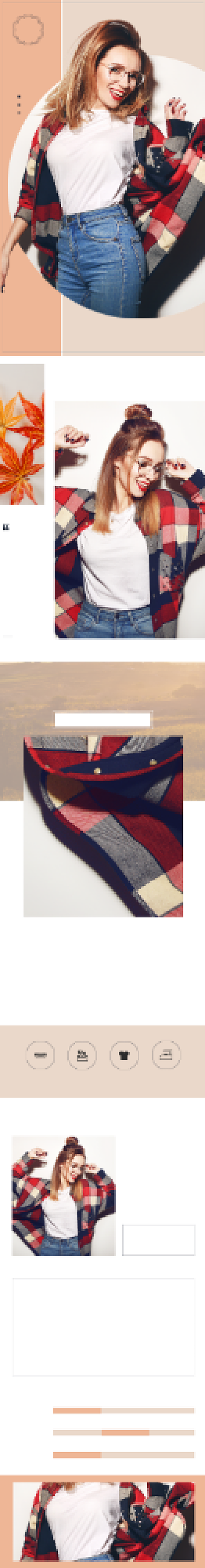 清新风格格子女装促销详情页背景