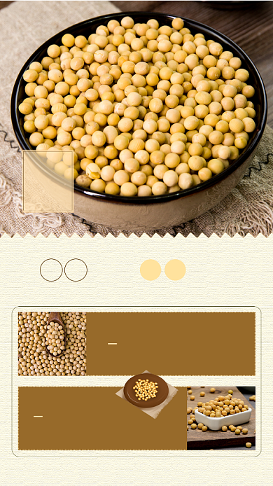 黄色扁平传统美食黄豆年货促销手机海报背景