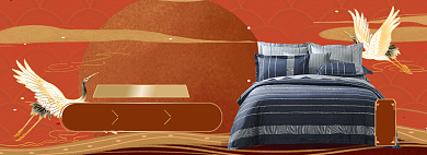 床大促海报banner背景