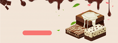 手绘风经典慕斯蛋糕淘宝banner背景