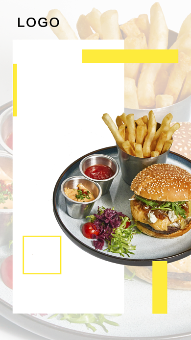 简约时尚沙拉组合健康餐健身餐手机海报促销背景