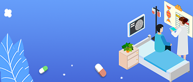 医疗体验卡通蓝色简约风公众号首图背景