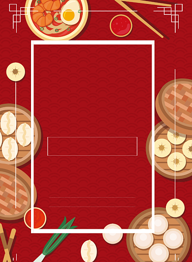 红色卡通面点美食印刷海报背景