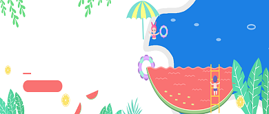 卡通夏日游泳狂欢首图背景