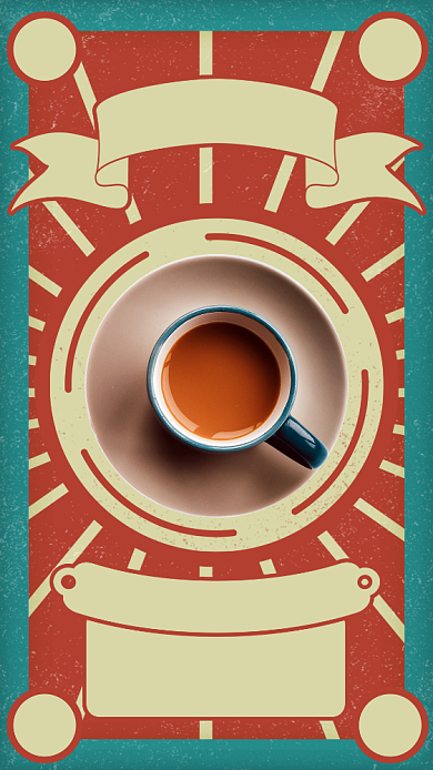 复古风奶茶店开业活动手机海报背景