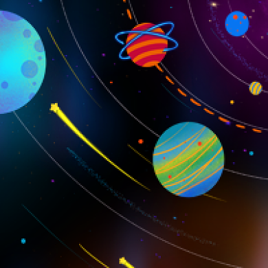 手绘简约世界航天日探索公众号次图背景