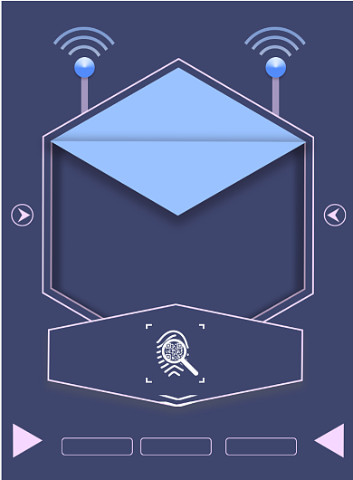 电商蓝扫码送红包印刷海报背景