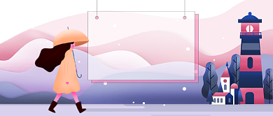 小雪卡通手绘手机首图背景