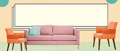 黄色房地产家居装修家具预算少三成首图背景