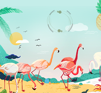 风景卡通朋友圈配图背景