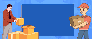 卡通蓝色快递丢失怎么办包裹公众号首图背景