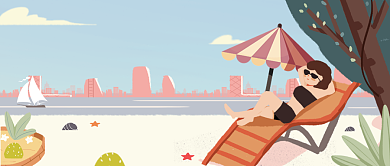 卡通手绘清新夏季大暑广告微信公众号素材图片背景