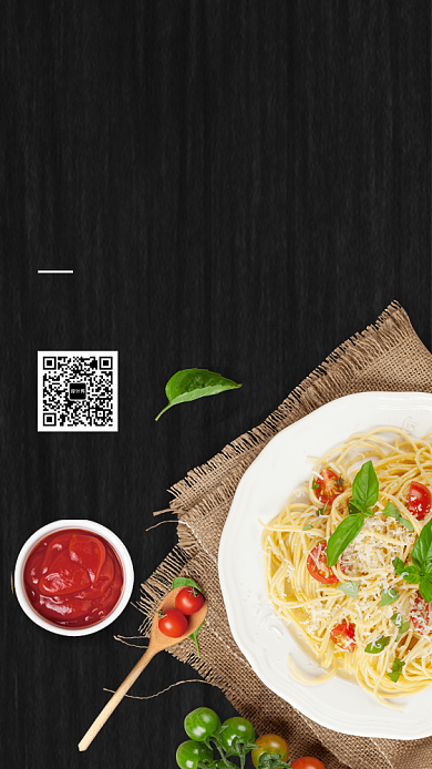 美食意面手机海报背景