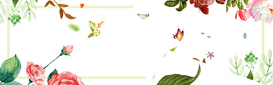 手绘植物春夏新风尚淘宝banner背景