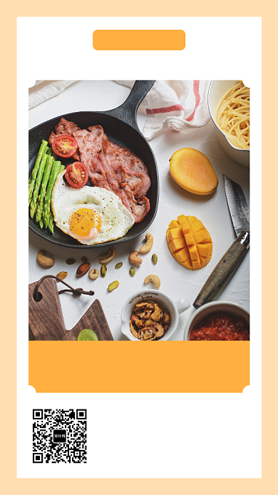 黄色清新美食优惠大促手机海报模板背景
